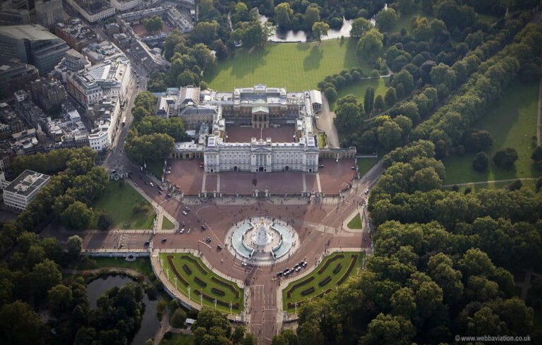 aerial photograph of Buckingham Palace Westminster London UK